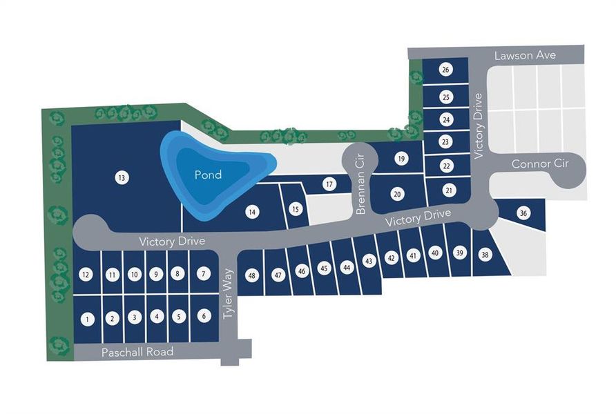 Victory Estates Lot Map