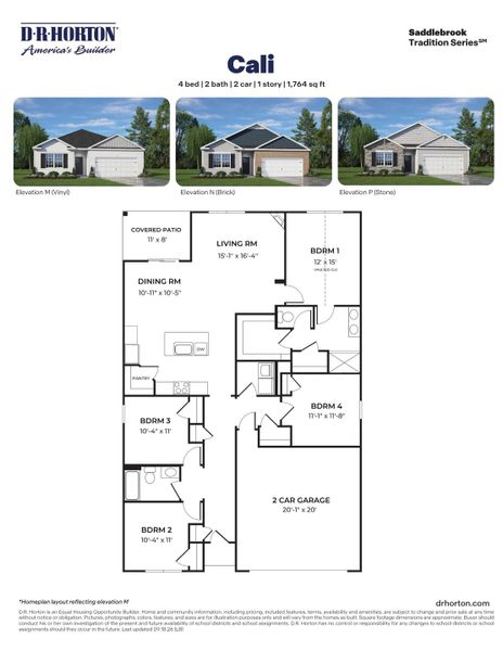 2D floor plan layout for the Cali by D.R. Horton in Saddlebrook, Rocky Mount, NC (Image 3). 2D floor plan layout for the Cali by D.R. Horton in Saddlebrook, Rocky Mount, NC (Image 3).