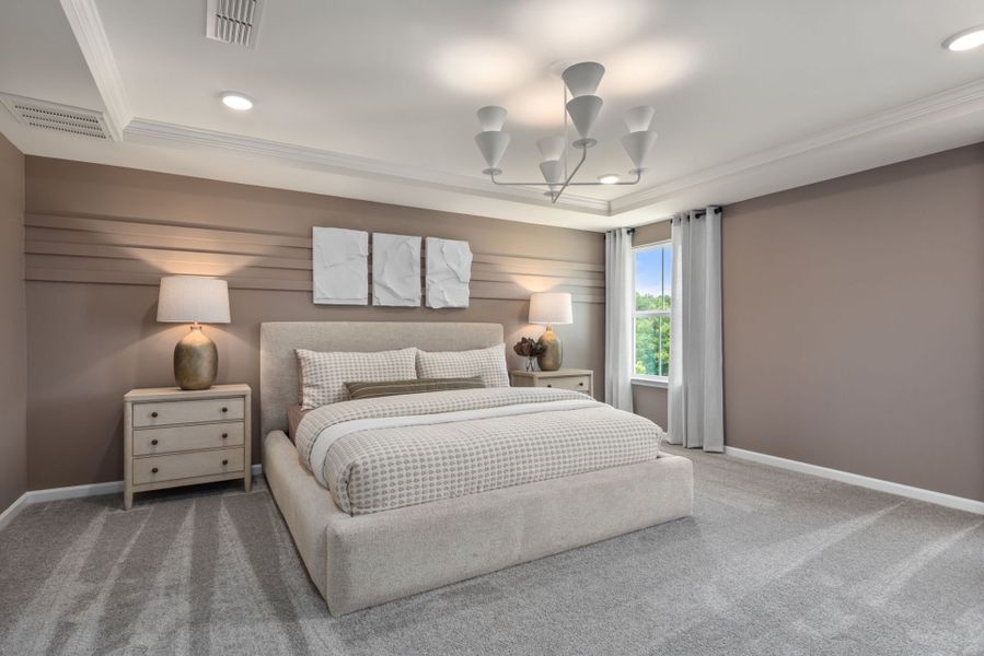 Representative furnished interior of a home built from the Mitchell by Pulte Homes in Wimberly, Willow Spring (Image 9).