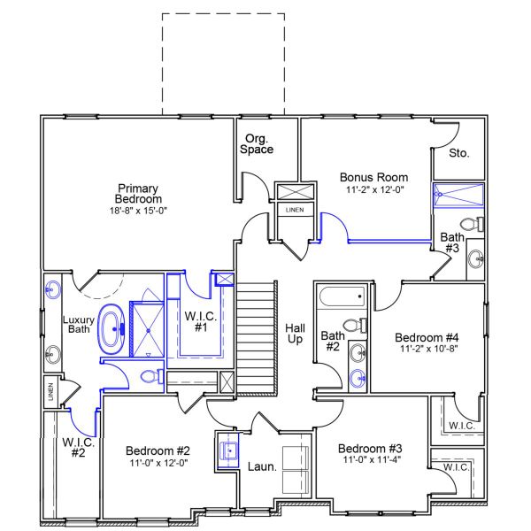 2D floor plan layout of this home in Hendrix Farms, Lexington, SC (Image 3).