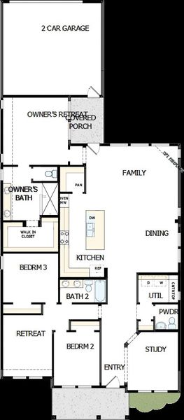 2D floor plan layout of this home in Karis - Village Series, Crowley, TX (Image 5).