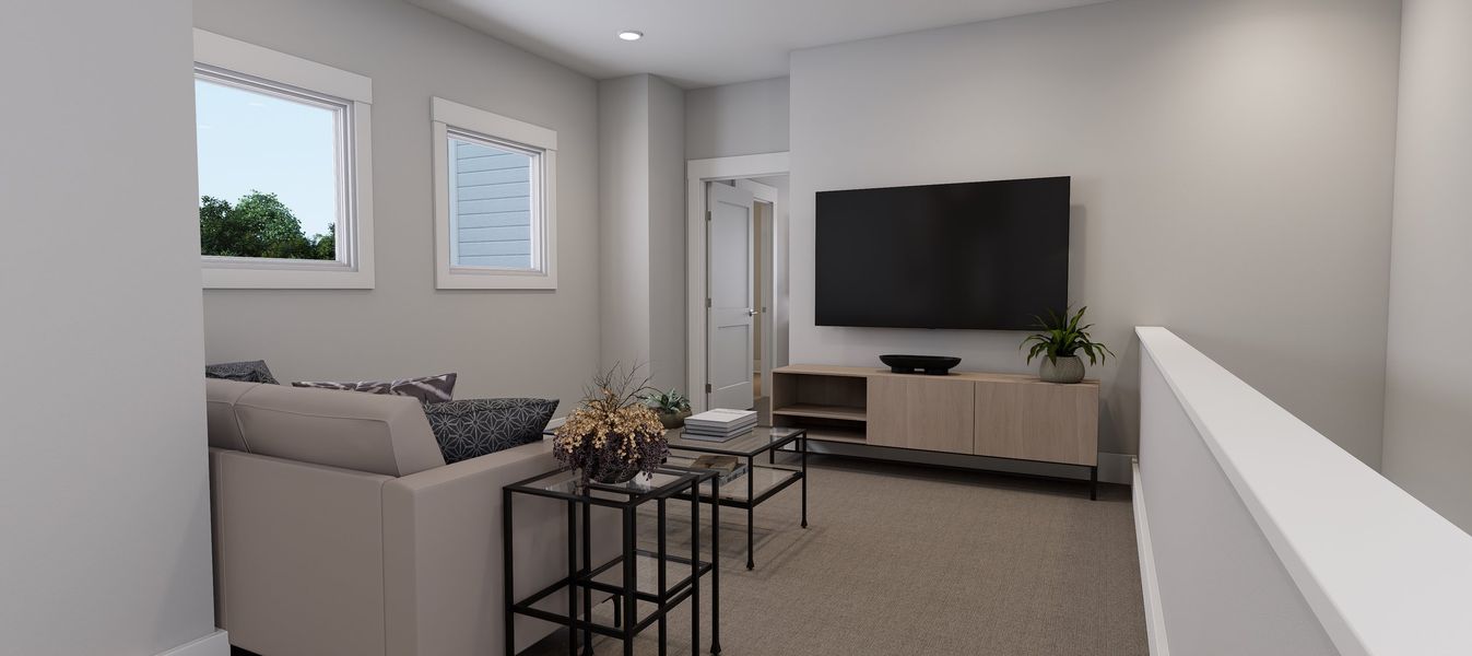 Representative furnished interior of a home built from the Willow by Baker Residential in Atwater Station - Village Collection, Fuquay Varina (Image 30).