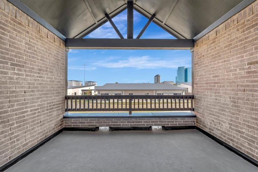 Exterior details and patio area of a home in Hillside at Las Colinas, Irving (Image 2). Exterior details and patio area of a home in Hillside at Las Colinas, Irving (Image 2).
