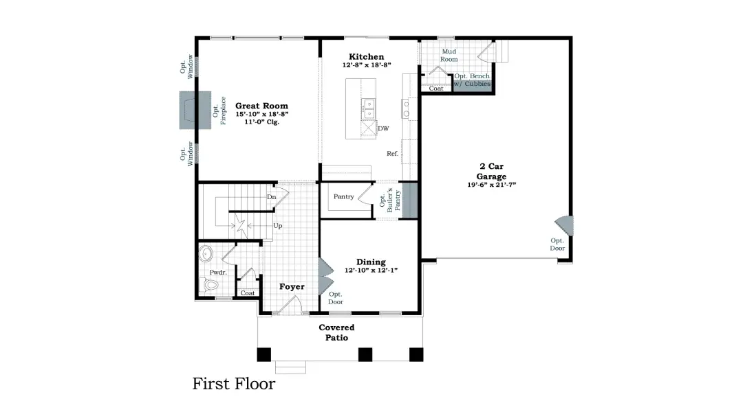 2D floor plan layout for the The Georgetown II by Norfolk Homes in Offsite Builds Southern Michigan, Ann Arbor, MI (Image 3).