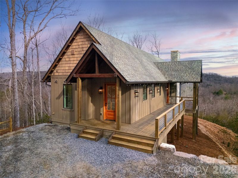 Exterior details and patio area of a home in , Pisgah Forest (Image 29).