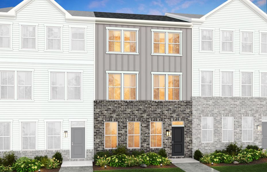 Front exterior of a new home in Galloway Towns, Charlotte, NC, highlighting curb appeal (Image 24).