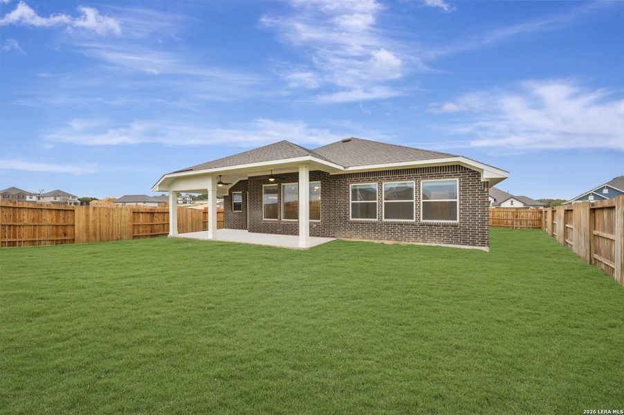 Exterior details and patio area of a home in Meyer Ranch – Legacy Series, New Braunfels (Image 4).
