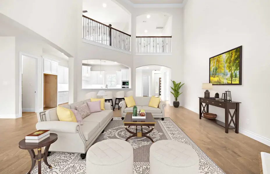 Representative furnished interior of a home built from the 4094 by Ravenna Homes in Artavia 70′, Conroe (Image 7).