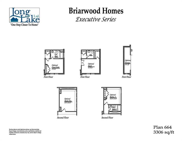 Plan 664 features 4 bedrooms, 3 baths, 1 half bath and over 3,300 square feet of living space.