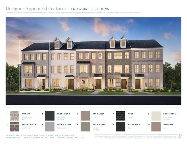 Front exterior of a new home in Meadowlark - Sapling Collection, Murfreesboro, TN, highlighting curb appeal (Image 2).