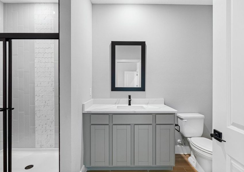 Get ready for your day in the master bathroom