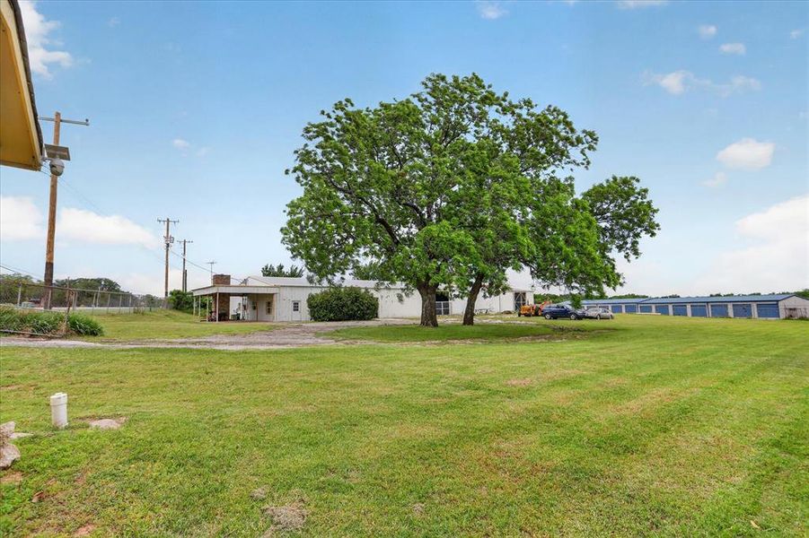 One acre lot with perimeter fencing.
