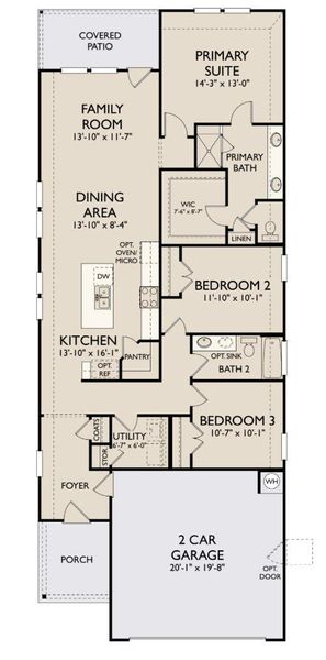 2D floor plan layout of this home in La Cima, San Marcos, TX (Image 5).