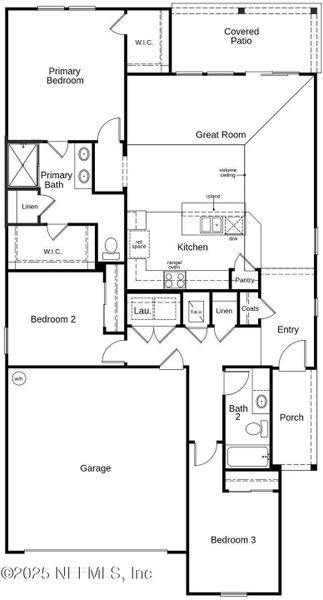 2D floor plan layout of this home in Panther Creek, Jacksonville, FL (Image 2). 2D floor plan layout of this home in Panther Creek, Jacksonville, FL (Image 2).