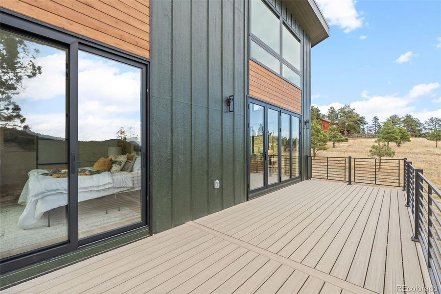 Exterior details and patio area of a home in , Bailey (Image 33).
