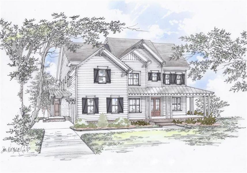 Exterior rendering of this home design in , Marietta, GA (Image 4). Exterior rendering of this home design in , Marietta, GA (Image 4).