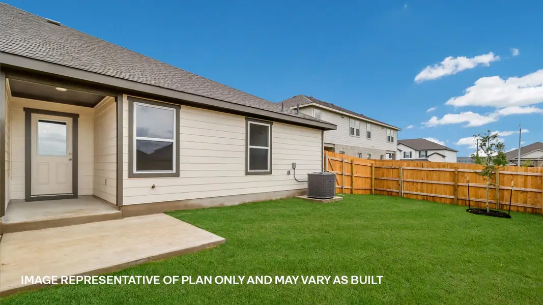 Exterior details and patio area of a home in Palomino, Manor (Image 3).