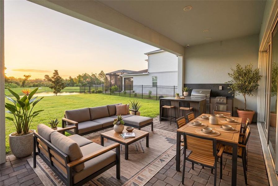 Exterior details and patio area of a home in Parkview Reserve, Orlando (Image 3).