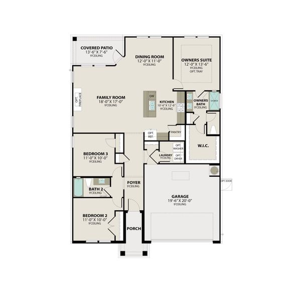 2D floor plan layout for the The Franklin C by Davidson Homes LLC in Calista Farms, White House, TN (Image 4). 2D floor plan layout for the The Franklin C by Davidson Homes LLC in Calista Farms, White House, TN (Image 4).