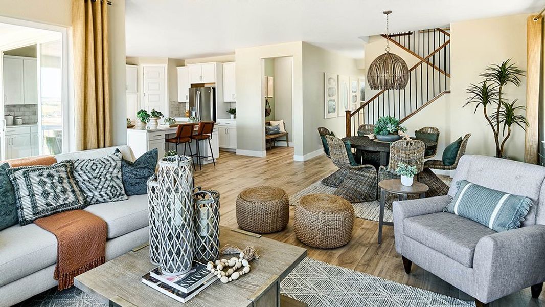 Representative furnished interior of a home built from the Hayden II by Taylor Morrison in The Fields at Looking Glass Town Collection, Parker (Image 7).