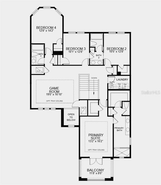 2D floor plan layout of this home in Firethorn, Parrish, FL (Image 6).