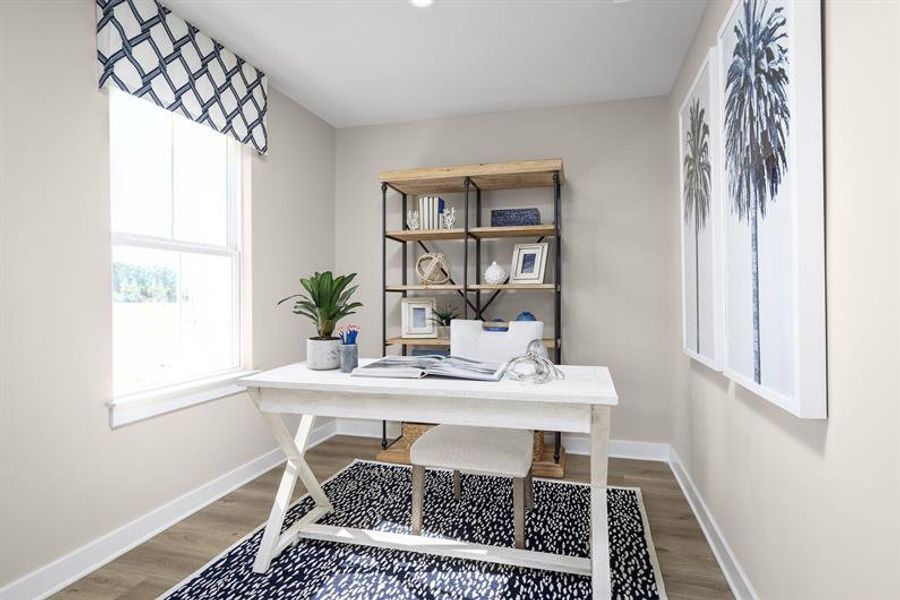 Representative furnished interior of a home built from the Henry by Ryan Homes in Middle Creek Village, Bolivia (Image 6).