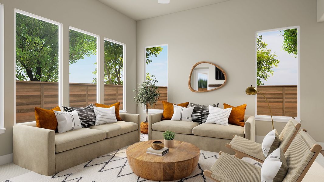 Representative furnished interior of a home built from the Willow by Tri Pointe Homes in Landmark, Denton (Image 7). Representative furnished interior of a home built from the Willow by Tri Pointe Homes in Landmark, Denton (Image 7).