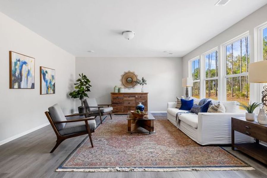 Representative furnished interior of a home built from the Winslow P by True Homes in Homecoming, Ravenel (Image 10).