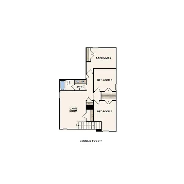 2D floor plan layout of this home in Laurel Farms, Brookshire, TX (Image 3).