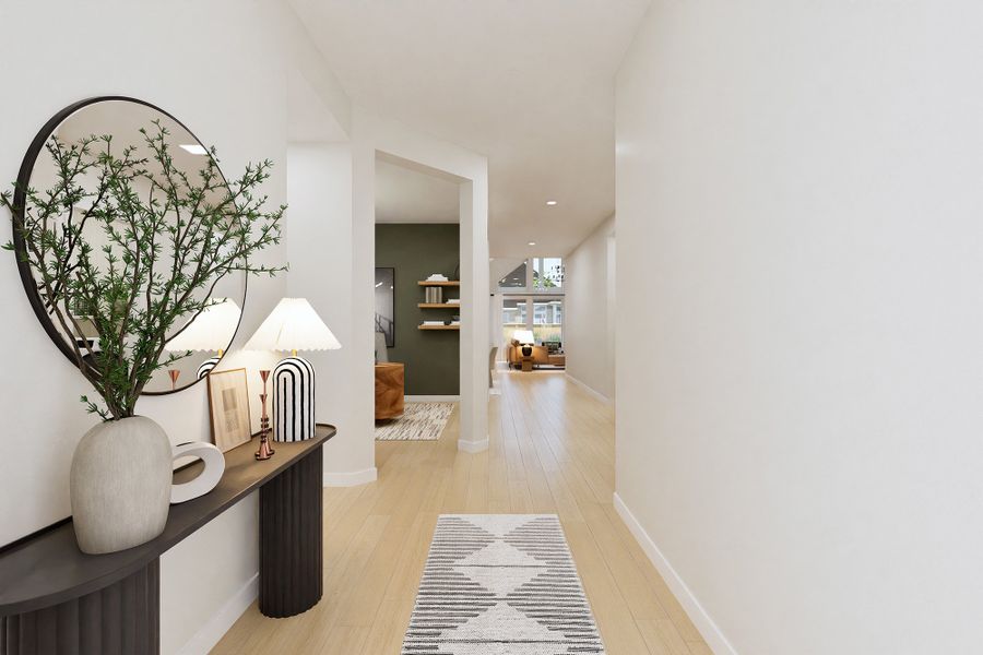 Representative furnished interior of a home built from the The Thistle by David Weekley Homes in Grand Central Park - Ascent Collection, Conroe (Image 4).