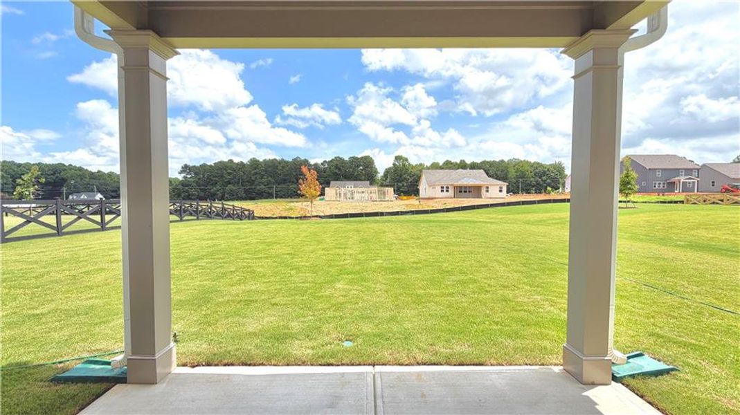 Exterior details and patio area of a home in Wehunt Meadows, Hoschton (Image 20).