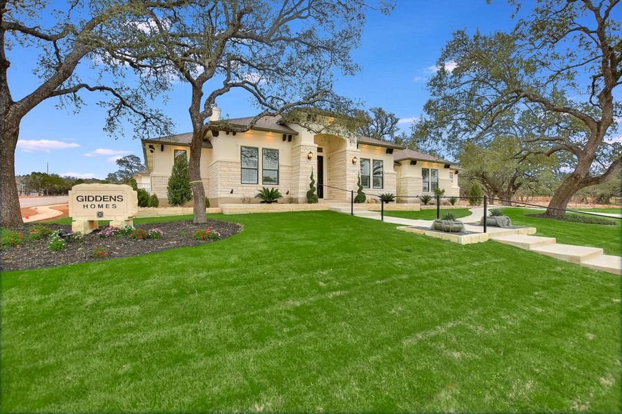 Representative exterior photo of a completed home built from the Catalina by Giddens Homes in Clearwater Ranch, Liberty Hill, TX (Image 32).