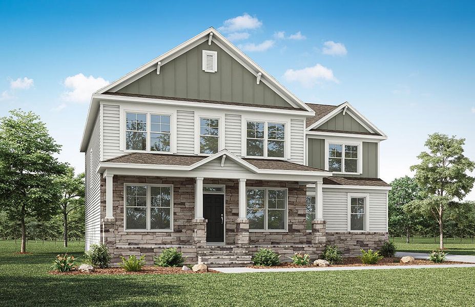 Representative exterior photo of a completed home built from the Colfax by Eastwood Homes in Berea Farms, Four Oaks, NC (Image 10).