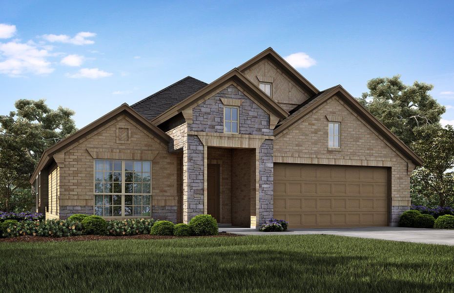 Elevation D with Stone | Concept 2065 at Chisholm Hills in Cleburne, TX by Landsea Homes