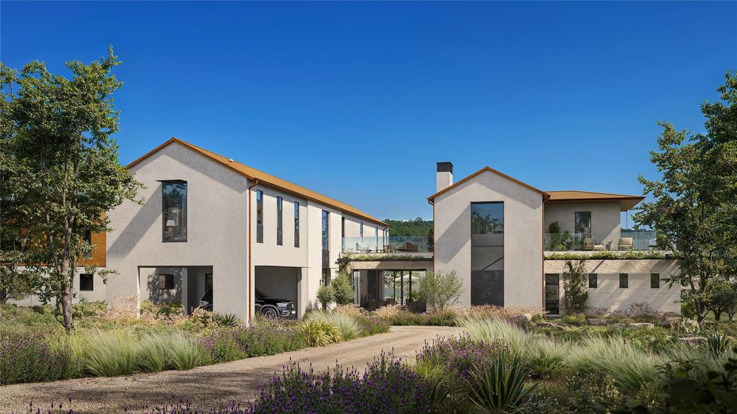 Front exterior of a new home in , Spicewood, TX, highlighting curb appeal (Image 17).