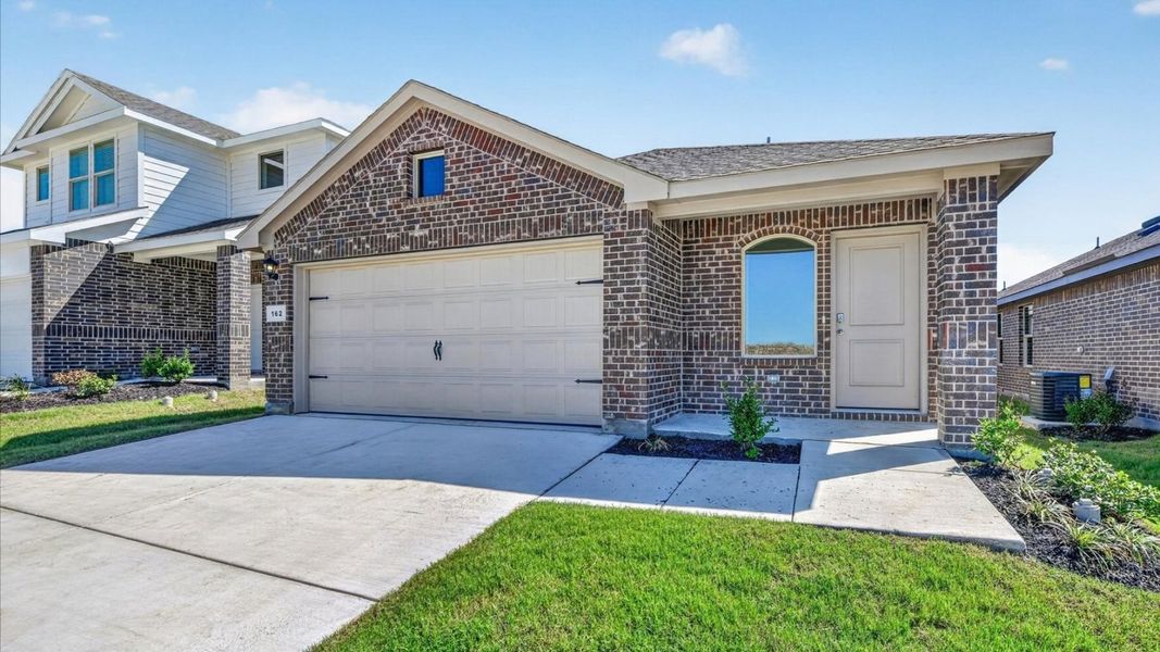 Representative exterior photo of a completed home built from the Diana by D.R. Horton in The Hills at Reunion, Newark, TX (Image 19). Representative exterior photo of a completed home built from the Diana by D.R. Horton in The Hills at Reunion, Newark, TX (Image 19).