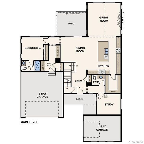 2D floor plan layout of this home in Trails at Smoky Hill, Parker, CO (Image 5).