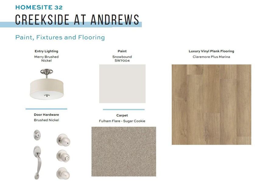 Sample of building materials used in homes in Creekside at Andrews, Summerville (Image 31). Sample of building materials used in homes in Creekside at Andrews, Summerville (Image 31).
