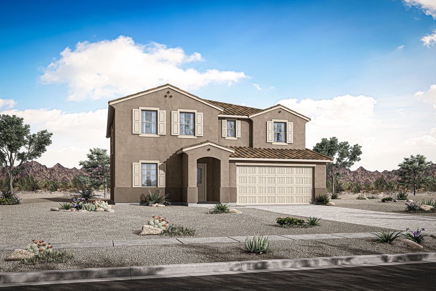 Representative exterior photo of a completed home built from the Lagoon by Mattamy Homes in Tierra Vistoso, Surprise, AZ (Image 22).