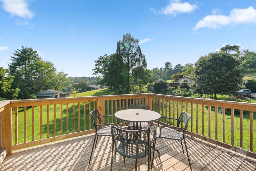 Back deck overlooking the yard
