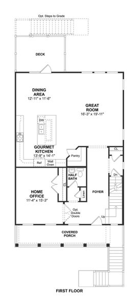 2D floor plan layout for the Stono by K. Hovnanian® Homes in Liberty Hill Farm, Mount Pleasant, SC (Image 3).
