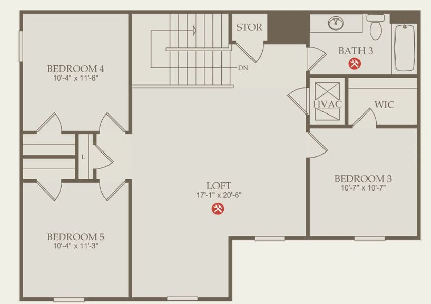 2D floor plan layout for the Starling by Centex in Carpenter Falls, Durham, NC (Image 5). 2D floor plan layout for the Starling by Centex in Carpenter Falls, Durham, NC (Image 5).