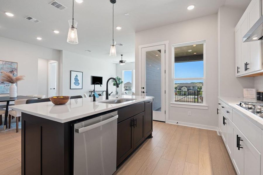 Furnished interior view inside a new home in Park Collection at Lariat, Liberty Hill (Image 31). Furnished interior view inside a new home in Park Collection at Lariat, Liberty Hill (Image 31).