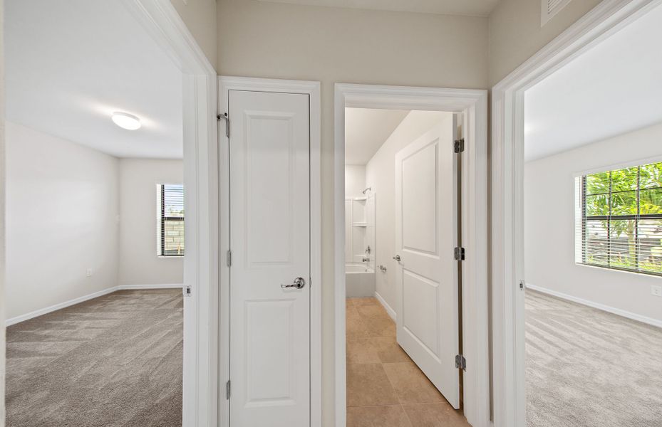 Secondary bedrooms located at the front of the home