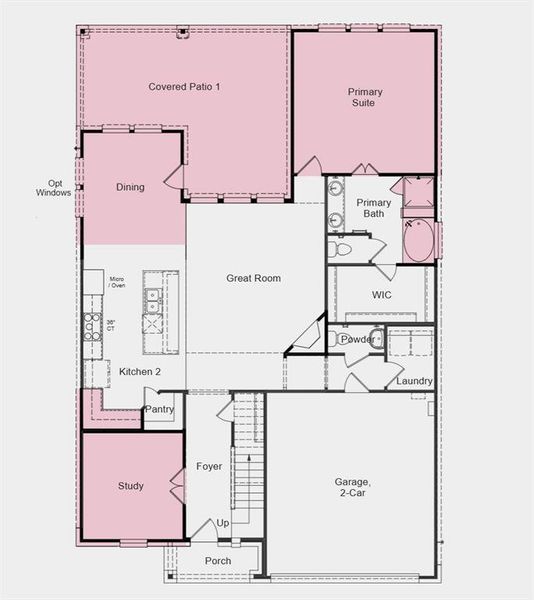 2D floor plan layout of this home in South Oak 50s, Lakewood Village, TX (Image 5). 2D floor plan layout of this home in South Oak 50s, Lakewood Village, TX (Image 5).