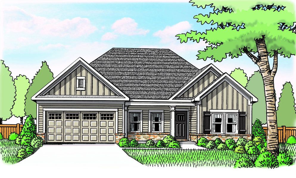 Representative rendering of the exterior for the (GA)The Everett | Front Entry by Reliant Homes (Image 8).