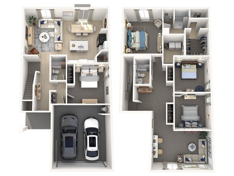 2D floor plan layout for the Zion by Meritage Homes in Oakfield Trails - Premier Series, Parrish, FL (Image 4).