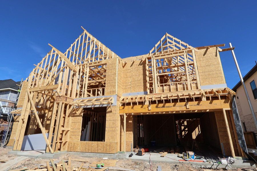 In-progress construction of a new home in Woodson’s Reserve, Spring, TX (Image 6).