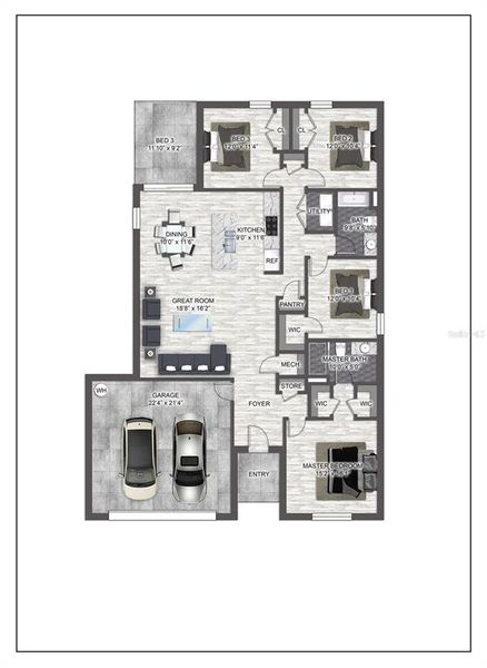 2D floor plan layout of this home in , North Port, FL (Image 5).