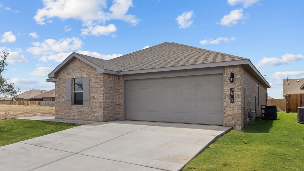 Representative exterior photo of a completed home built from the The Camden by D.R. Horton in Everest Heights, Lubbock, TX (Image 15). Representative exterior photo of a completed home built from the The Camden by D.R. Horton in Everest Heights, Lubbock, TX (Image 15).